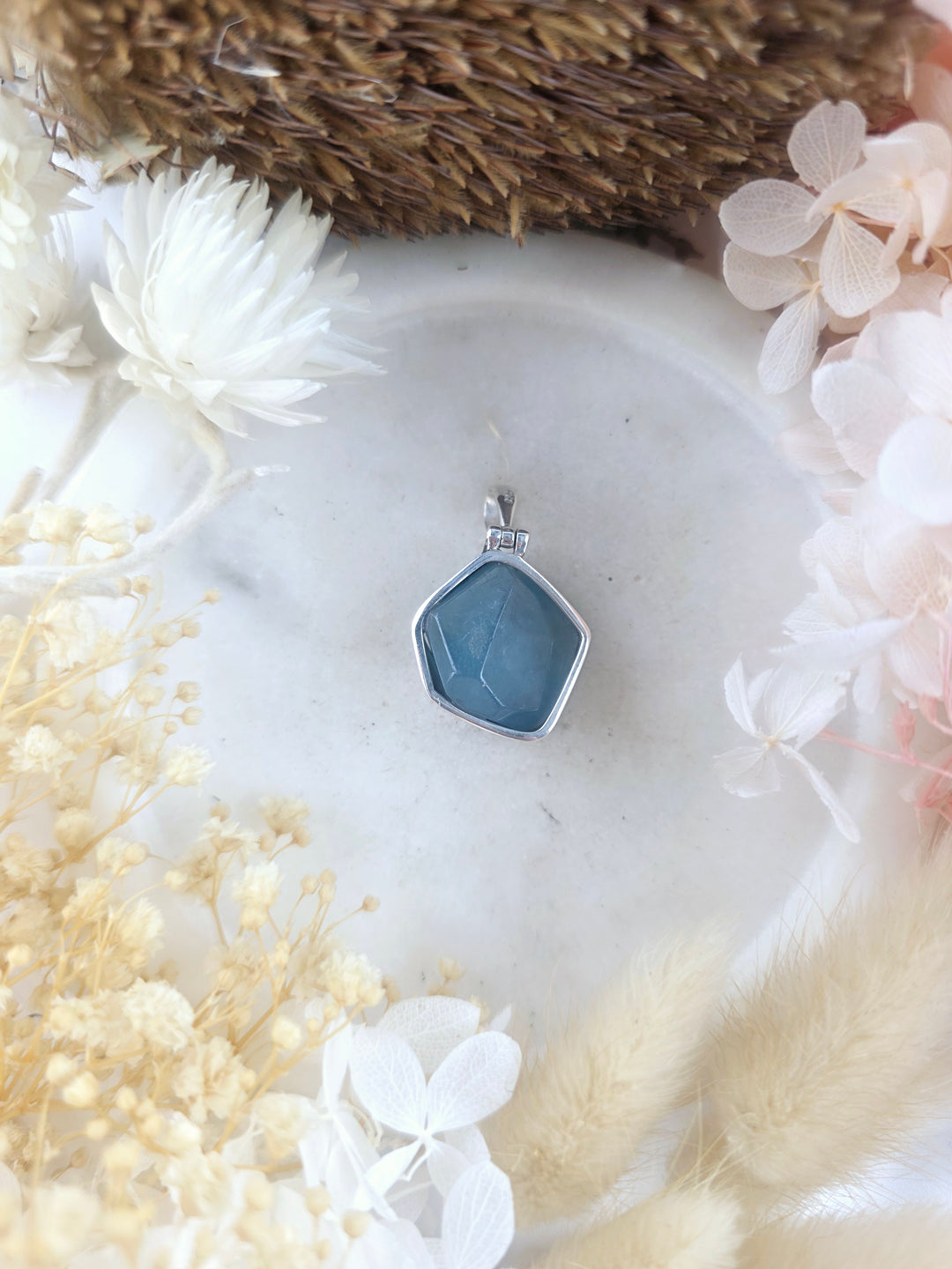 Aquamarine Silver Pendant