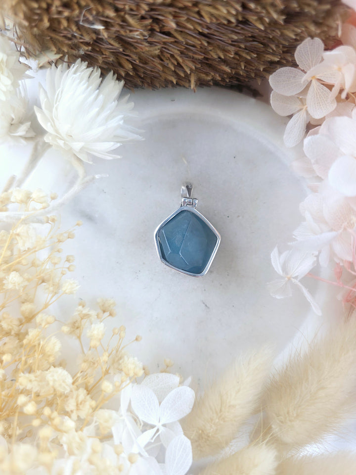 Aquamarine Silver Pendant
