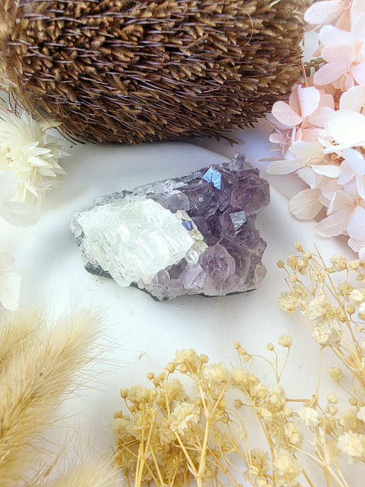 Amethyst with Calcite Cluster