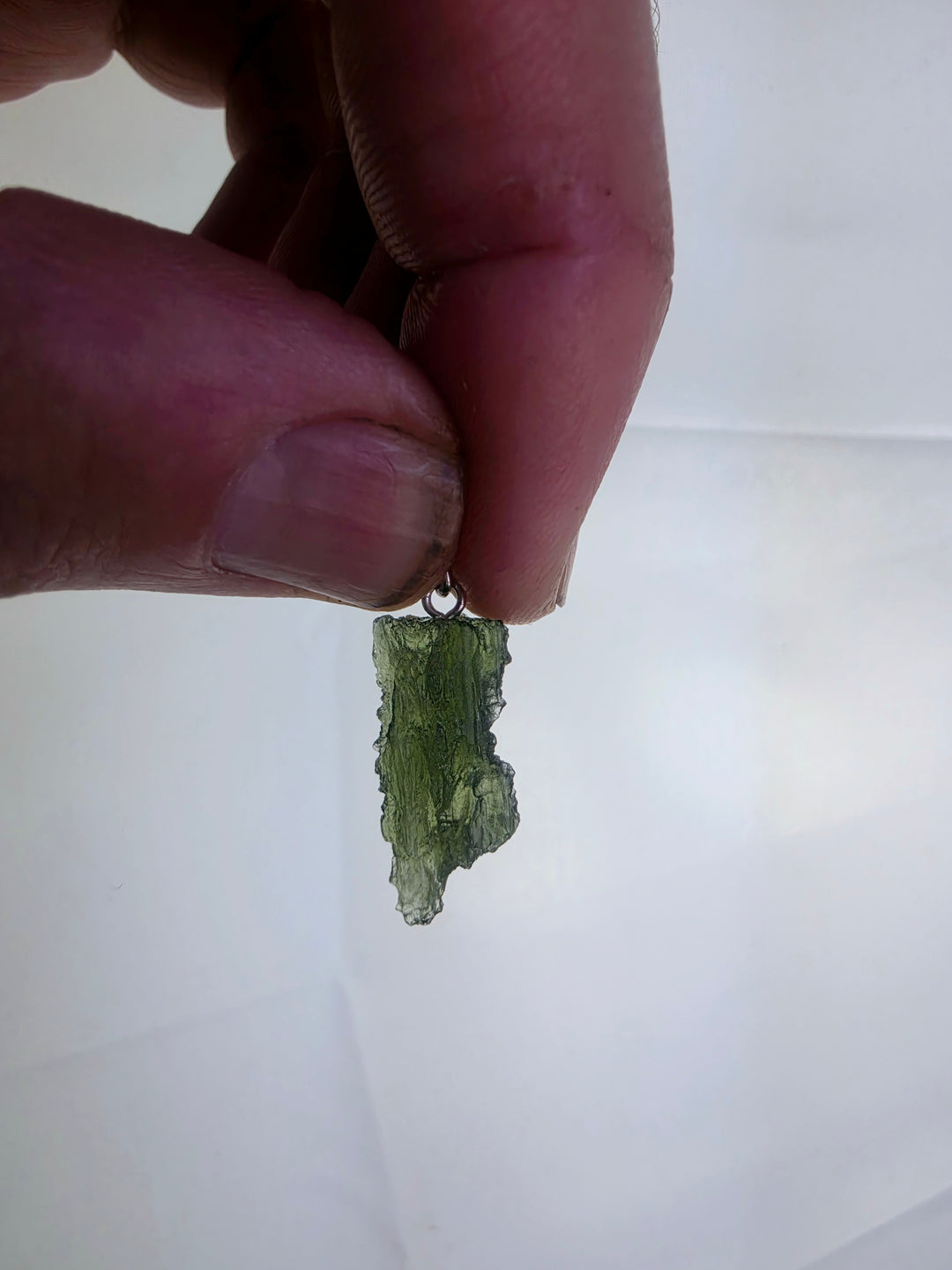 Moldavite Silver Pendant