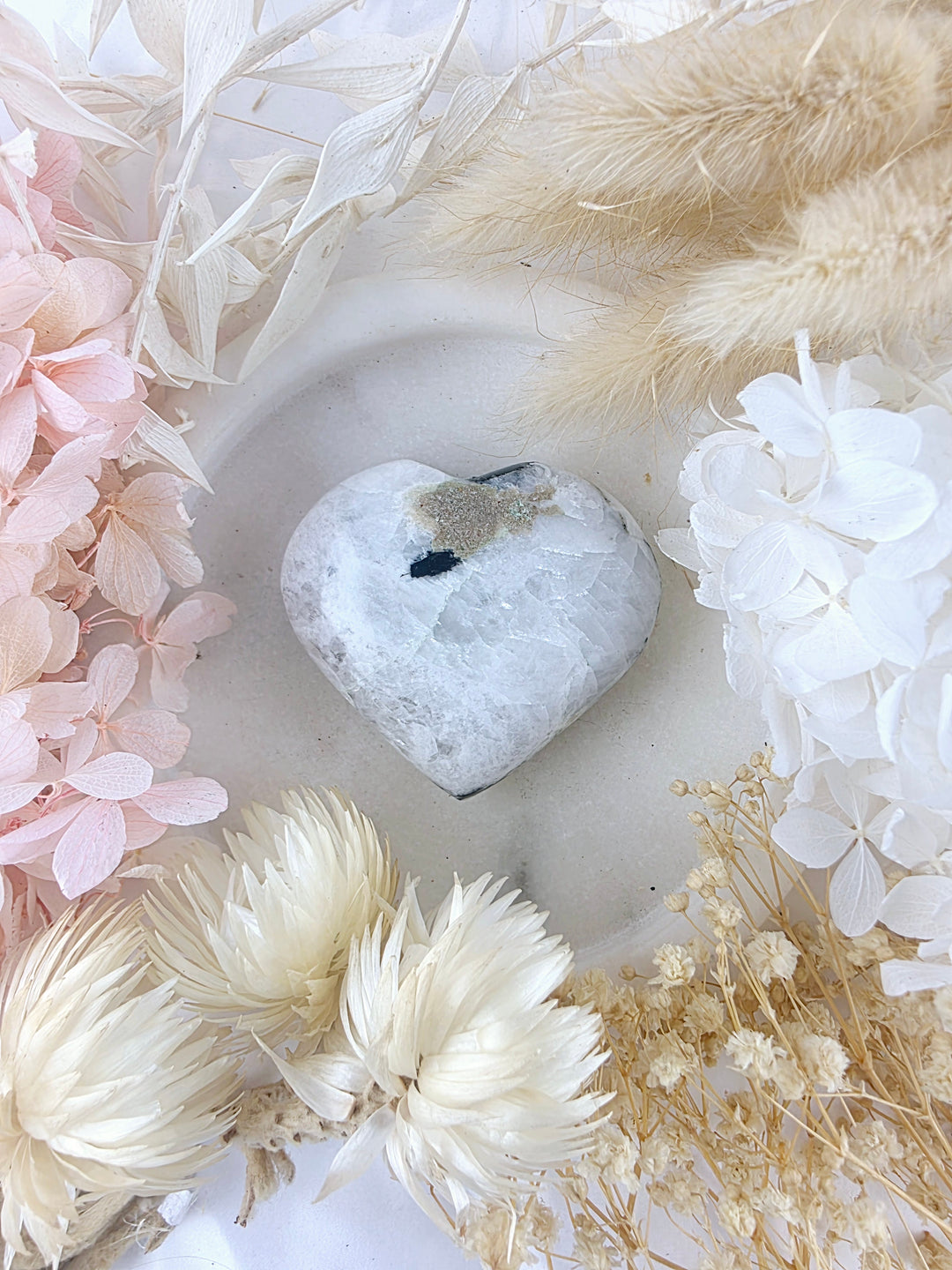 Rainbow Moonstone Heart