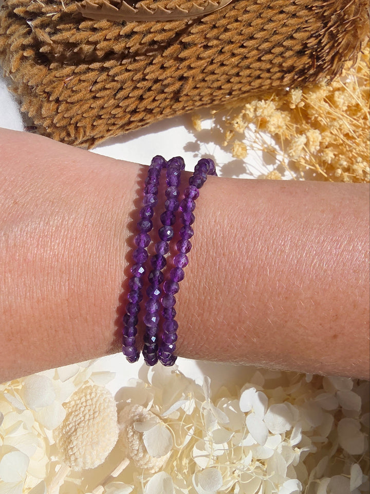Amethyst Faceted Bracelet - 4mm
