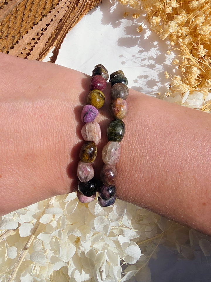 Watermelon Tourmaline Bracelet - 6/10mm