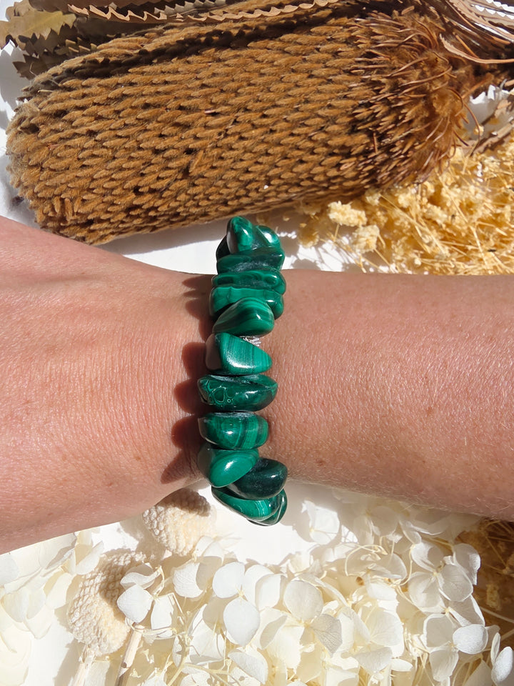 Malachite Bracelet - Large Chip — Transform & Rise