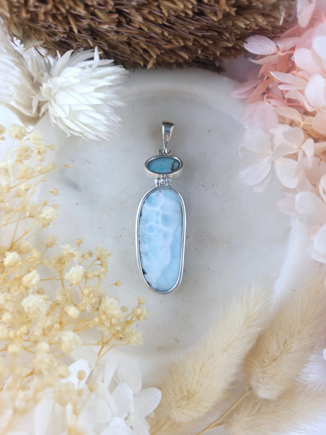 Larimar Silver Pendant