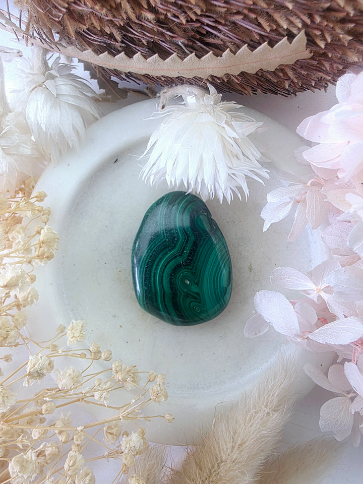 Malachite Flat Stone