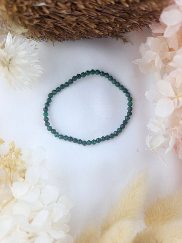 Malachite Faceted Bracelet - 4mm