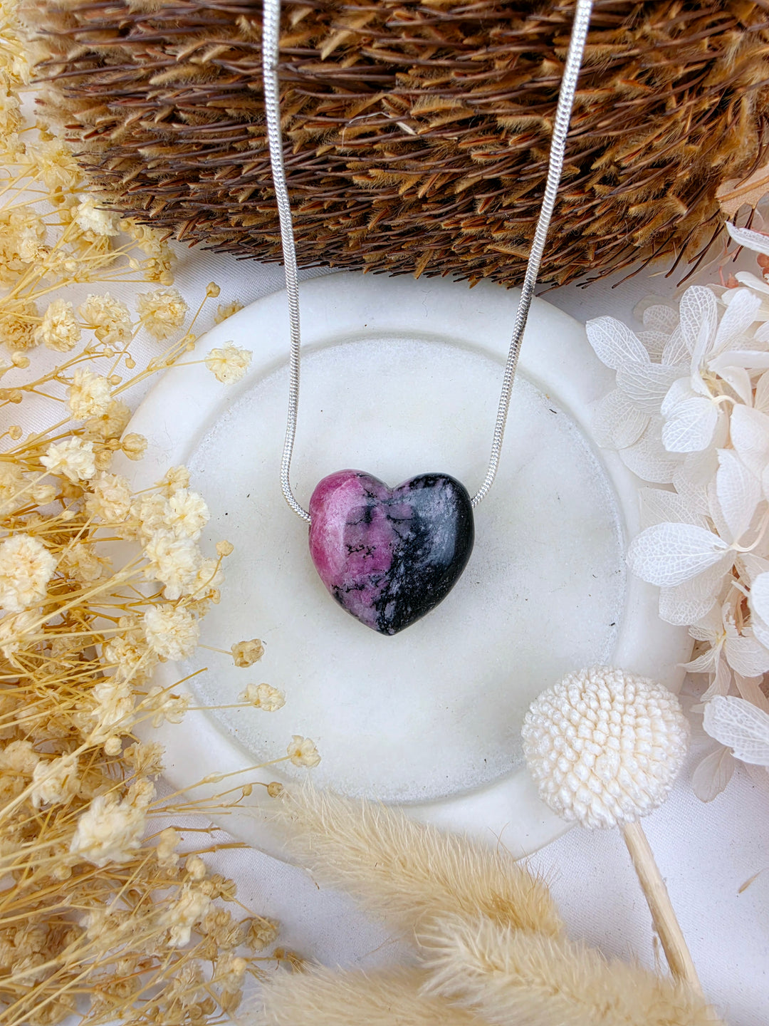 Rhodonite Heart Pendant - Free To Heal