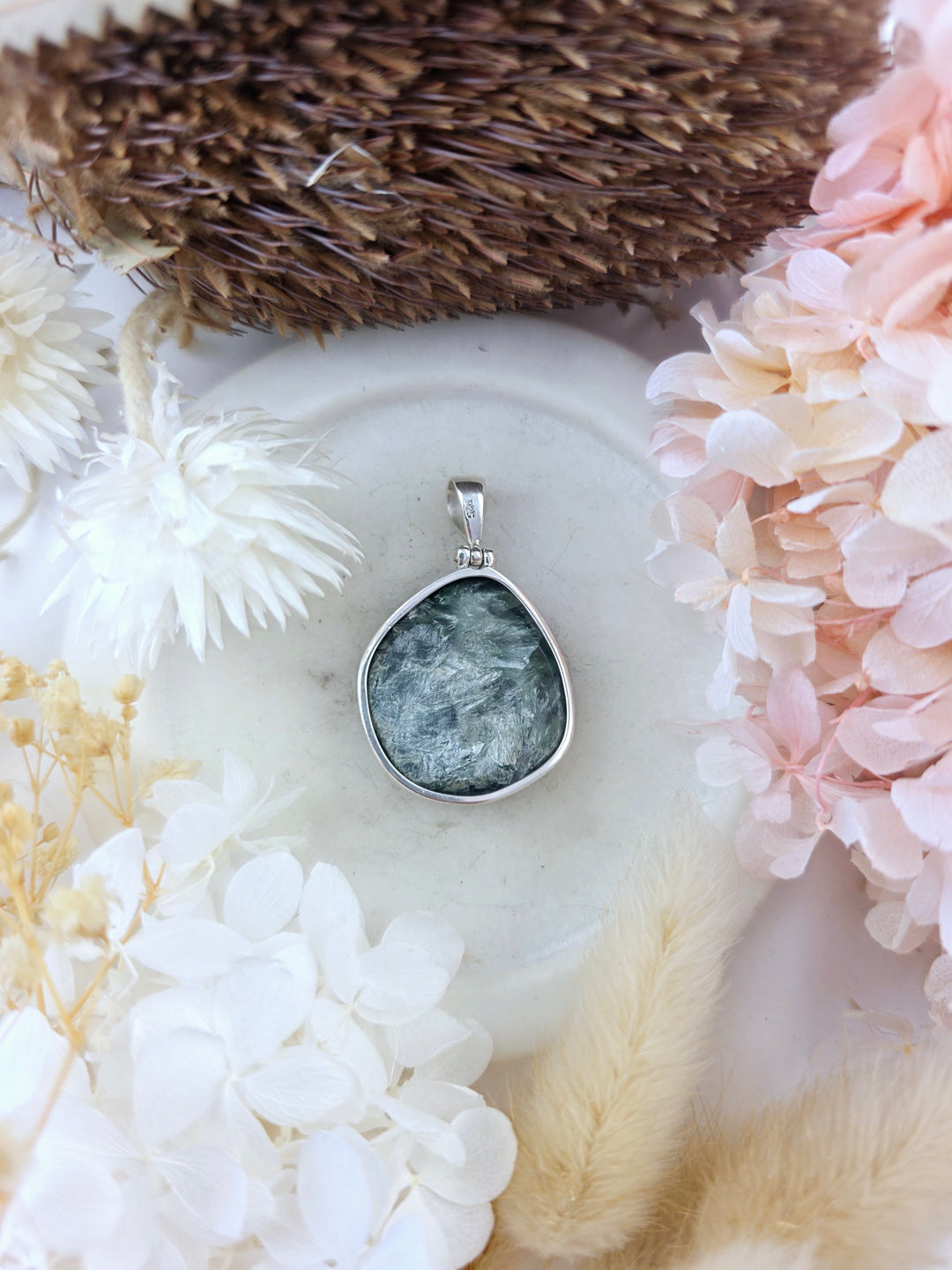 Seraphinite Silver Pendant