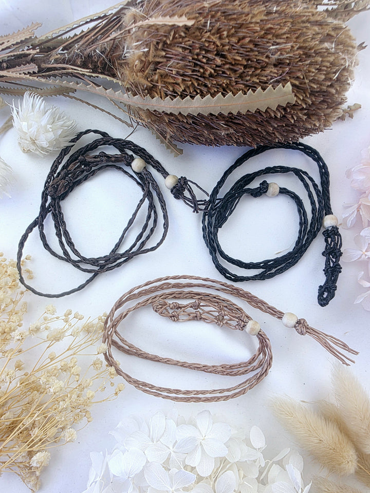 Macrame Net Crystal Holder Necklace