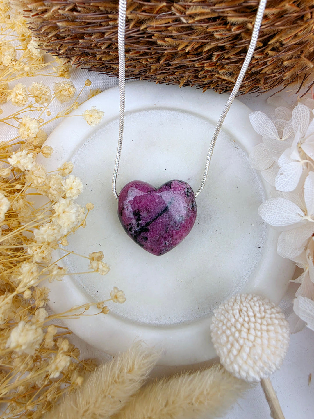 Rhodonite Heart Pendant - Free To Heal