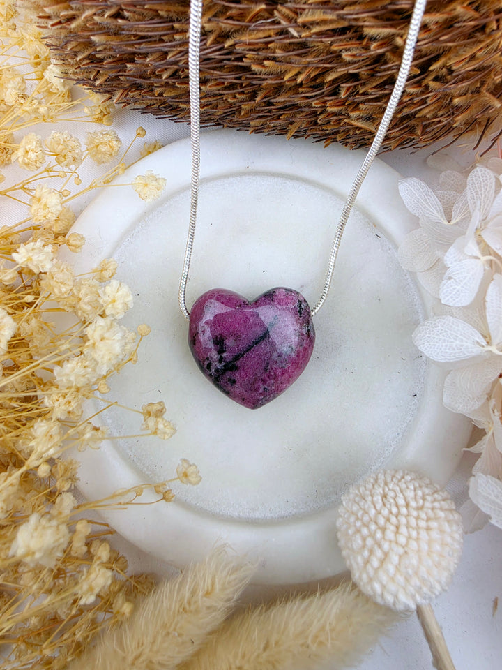 Rhodonite Heart Pendant - Free To Heal