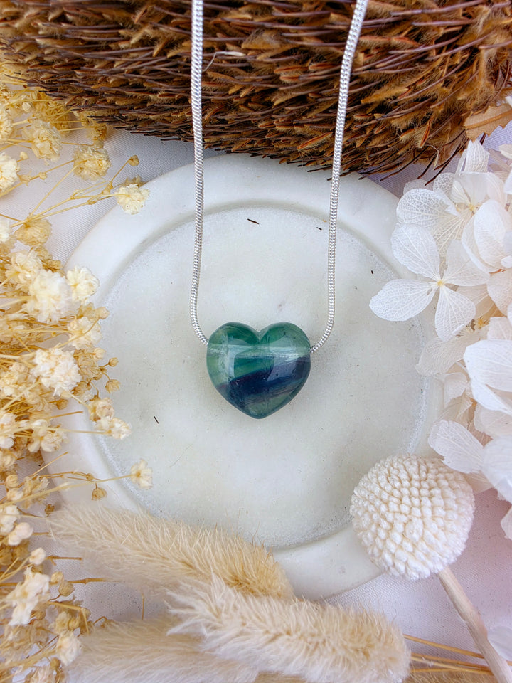 Rainbow Fluorite Heart Pendant — Dream Without Limits
