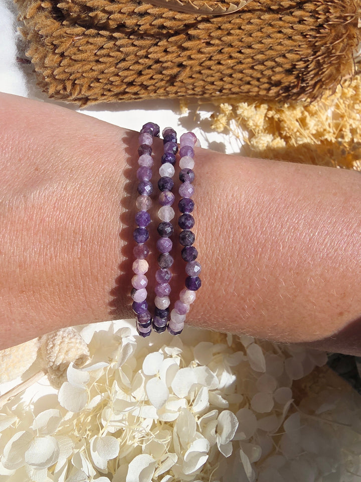 Lepidolite Faceted Bracelet - 4mm