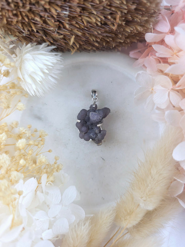 Grape Agate Silver Pendant