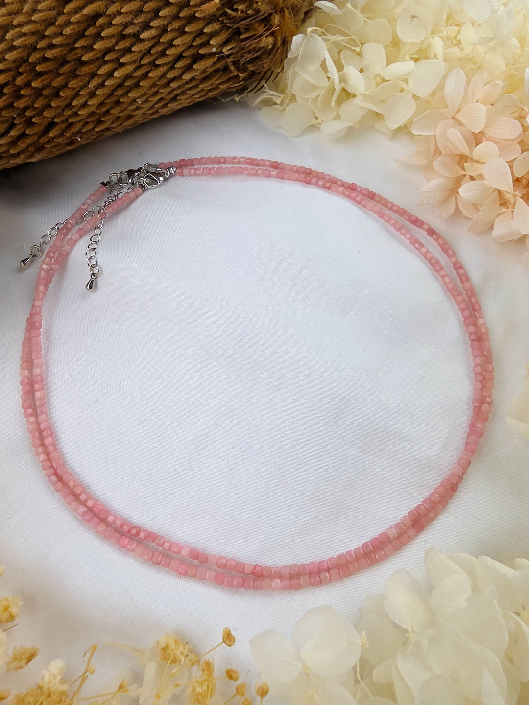 Pink Opal Faceted Necklace - Safe to Open Again