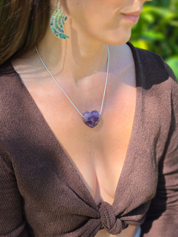 Amethyst Heart Pendant - The Quiet Mind