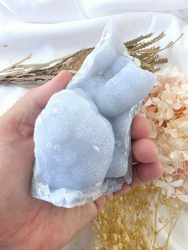 Blue Lace Agate Druzy Cluster