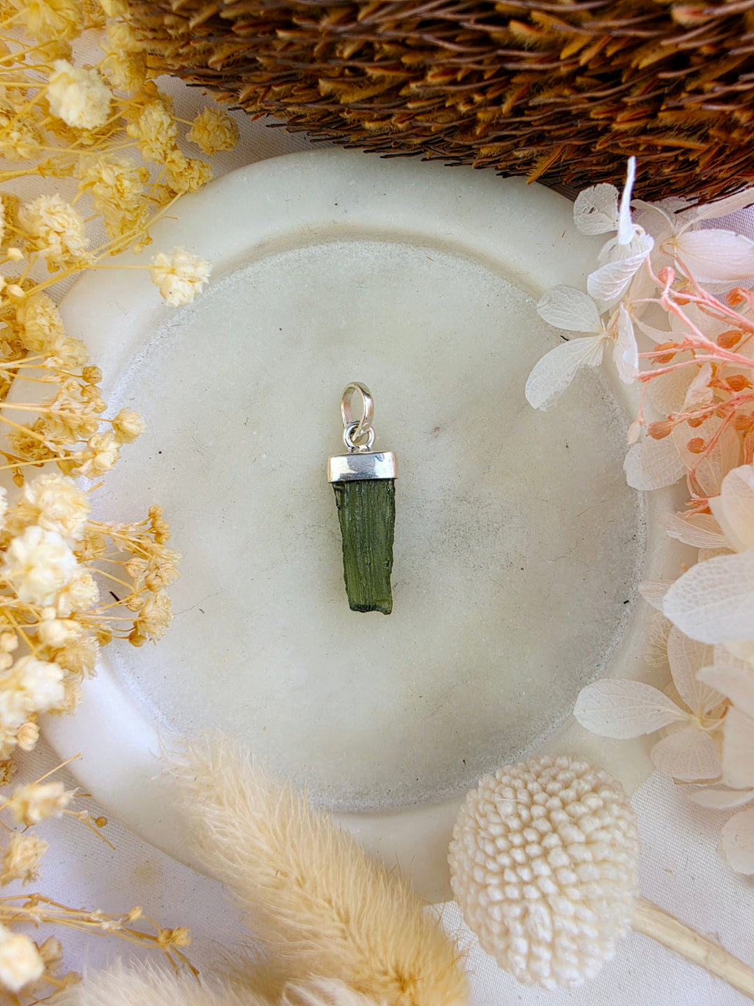 Moldavite Silver Pendant — Manifest & Transform