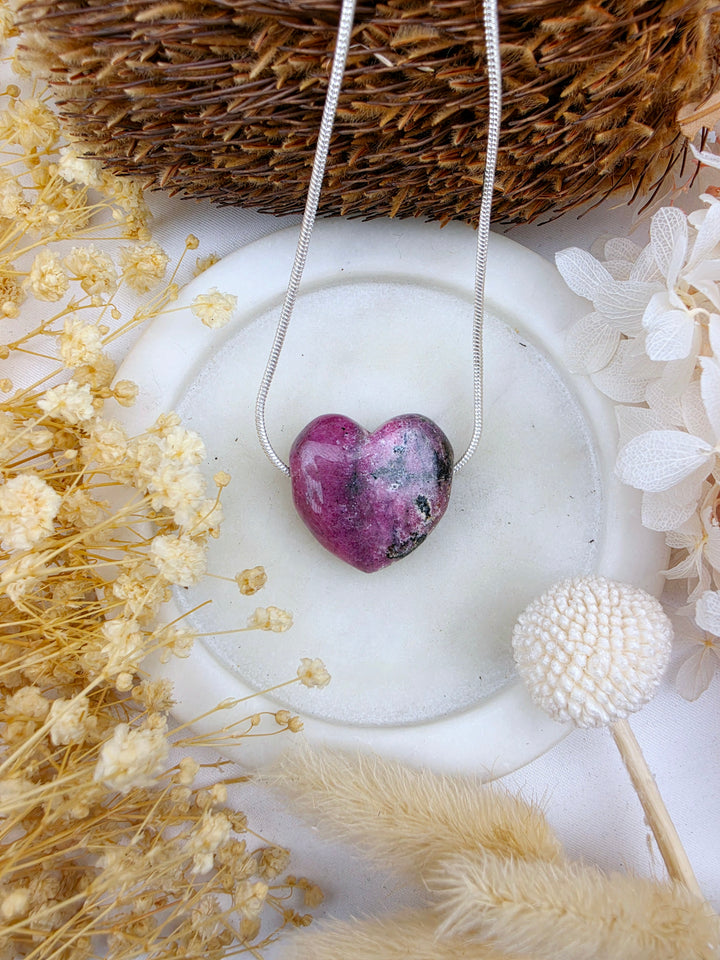 Rhodonite Heart Pendant - Free To Heal