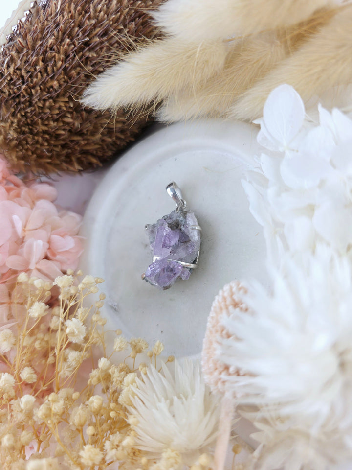 Vera Cruz Amethyst Cluster Silver Pendant
