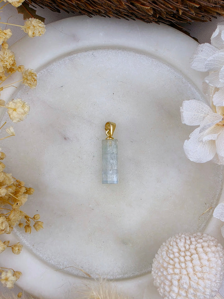 Natural Raw Emerald Vermeil Pendant
