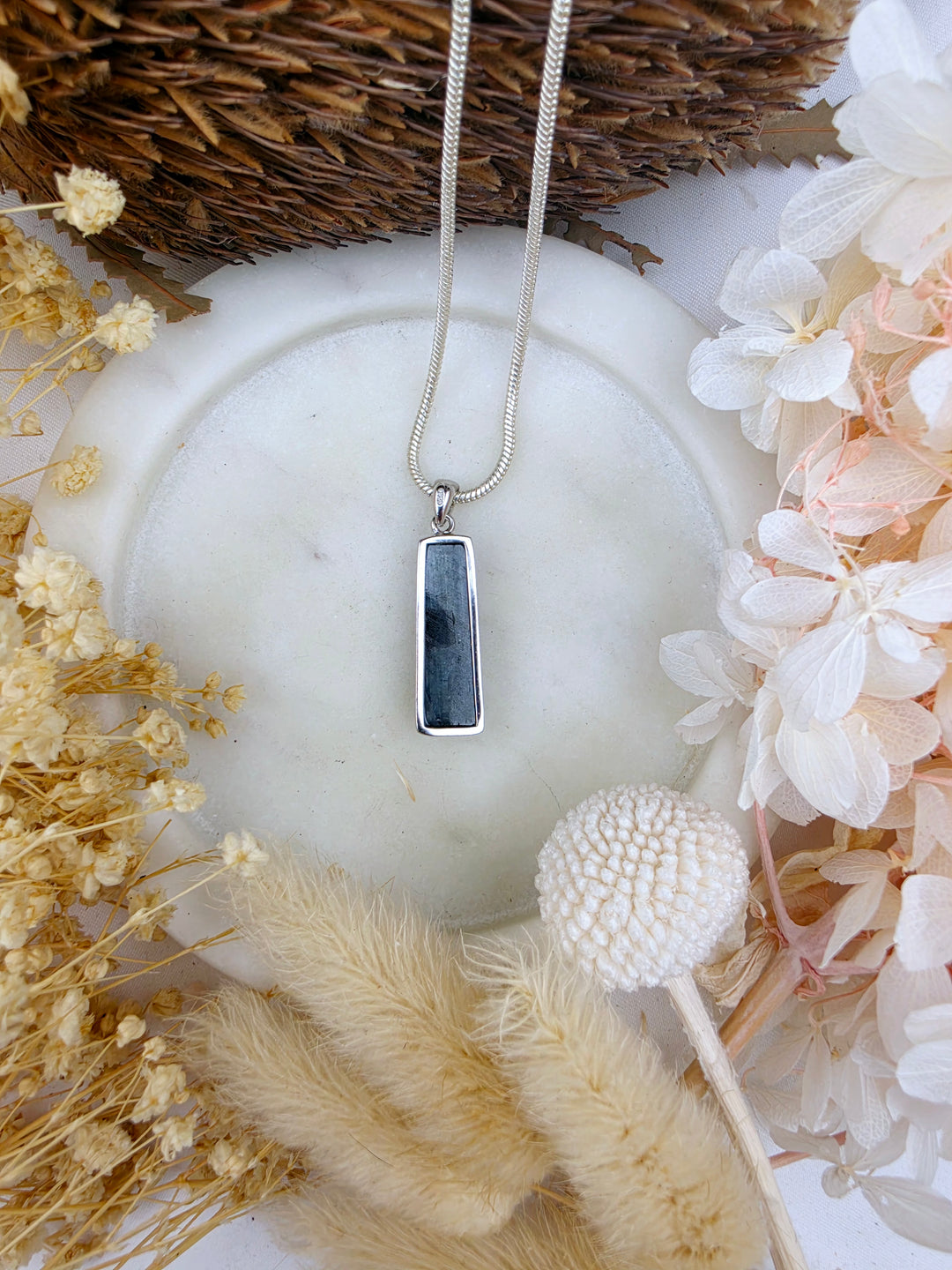 Blue Kyanite Silver Pendant