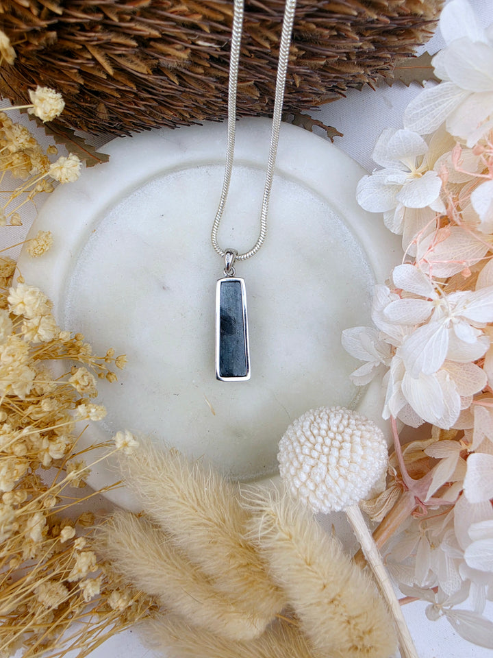Blue Kyanite Silver Pendant