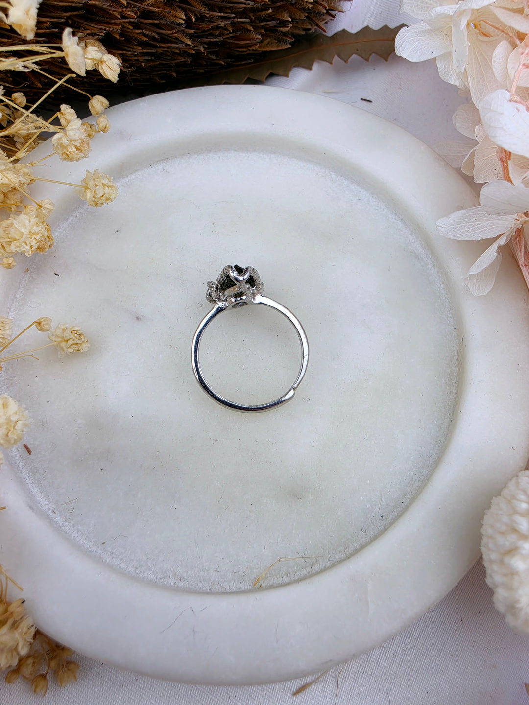 Moldavite Silver Ring - Adjustable