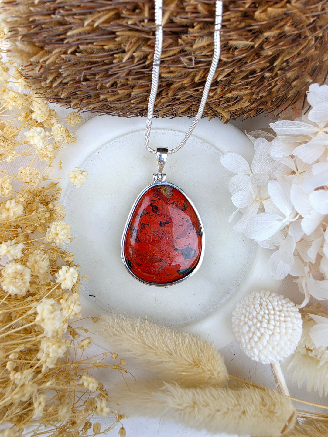 Red Jasper Silver Pendant — Your Quiet Shield