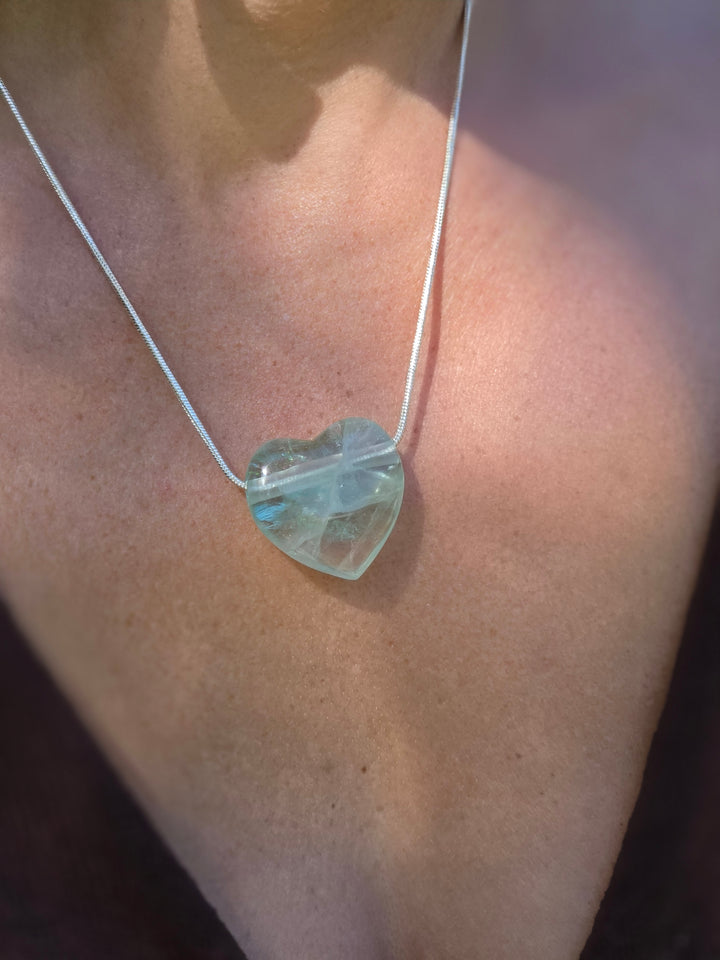 Rainbow Fluorite Heart Pendant — Dream Without Limits
