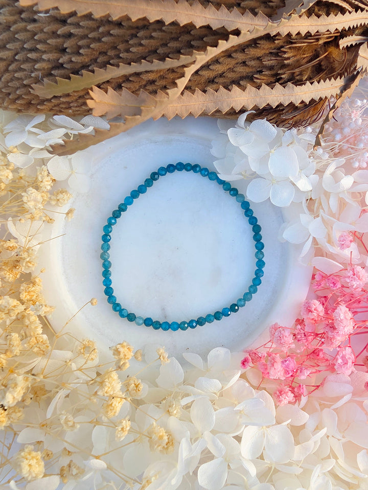 Blue Apatite Faceted Bracelet - 4mm