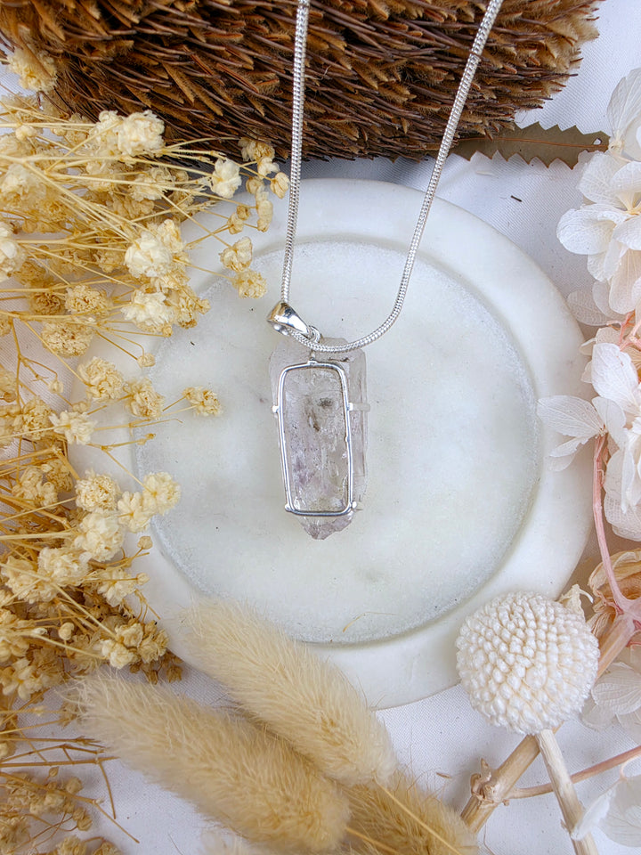 Vera Cruz Amethyst Enhydro (Non-Moving Bubble) Silver Pendant