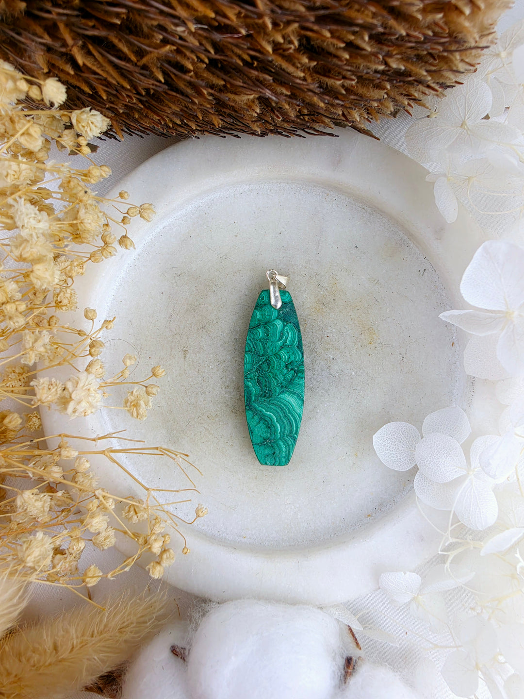 Malachite Silver Pendant