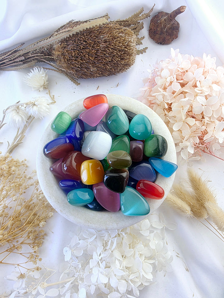 Cats Eye Tumbled Stone (Mix)