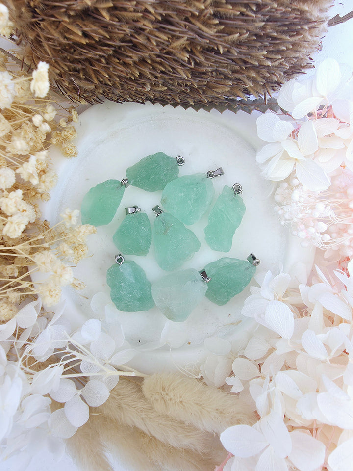 Green fluorite natural pendant