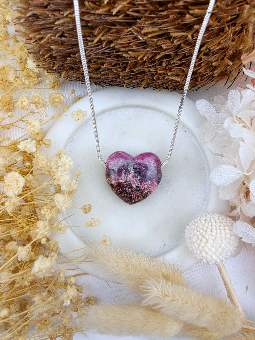 Rhodonite Heart Pendant - Free To Heal
