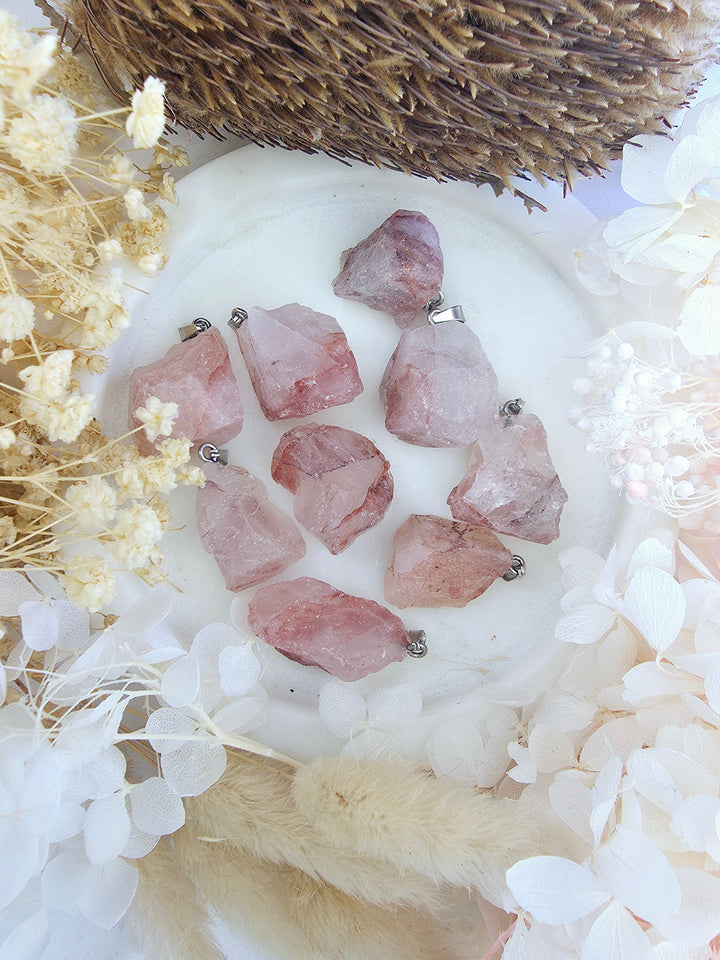 Fire quartz natural pendant