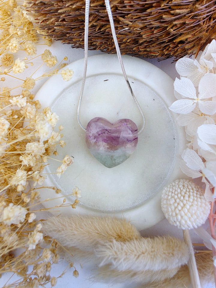 Rainbow Fluorite Heart Pendant — Dream Without Limits