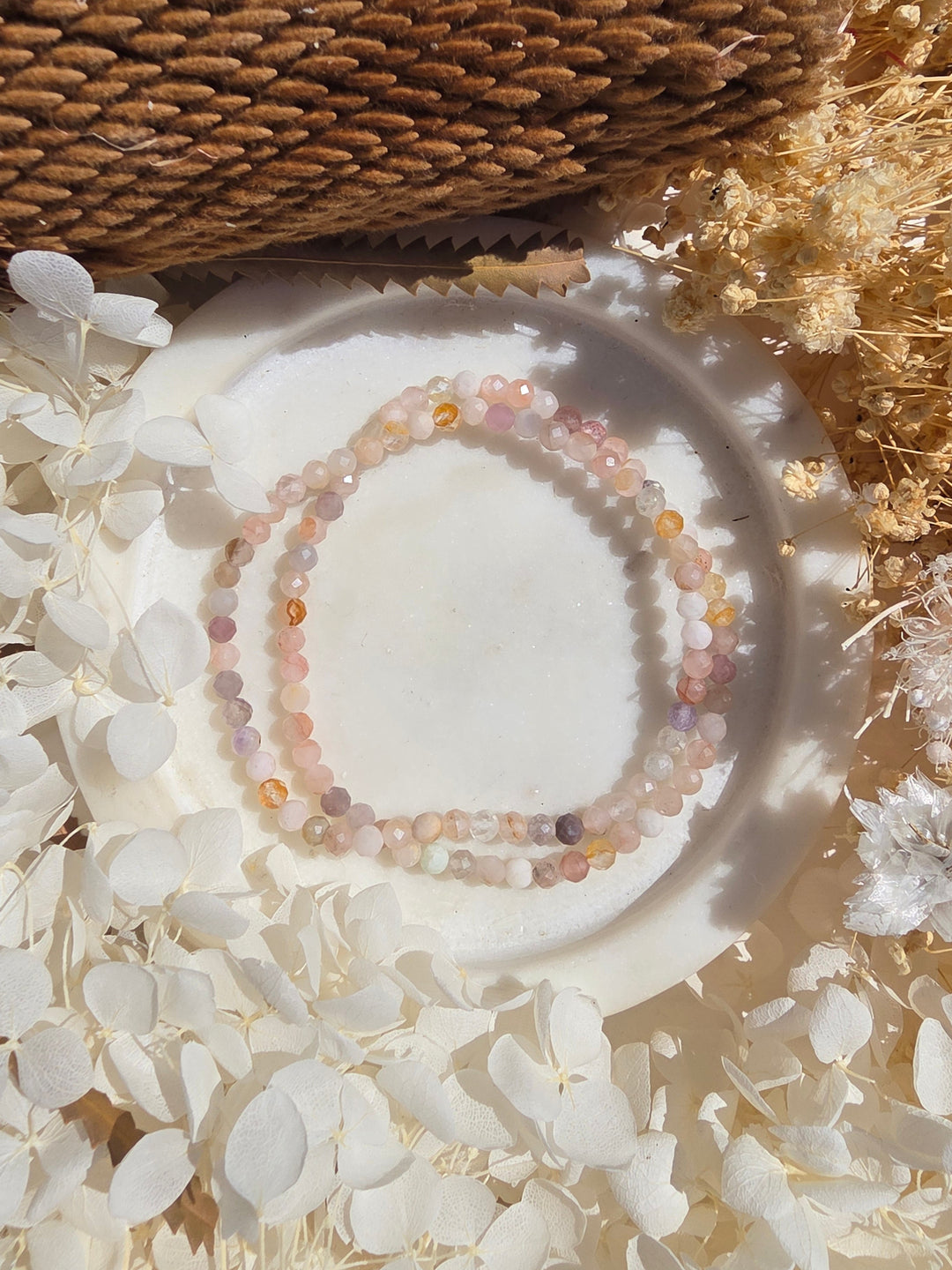 Peach Moonstone Faceted Bracelet - 4mm
