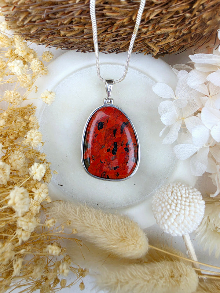 Red Jasper Silver Pendant — Your Quiet Shield
