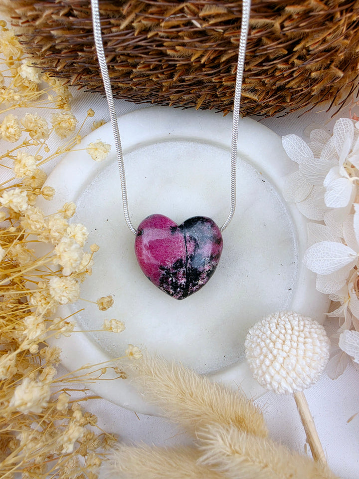 Rhodonite Heart Pendant - Free To Heal