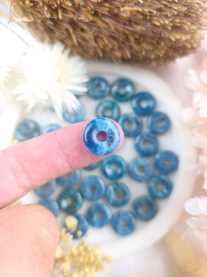 Blue Apatite Donut Pendant