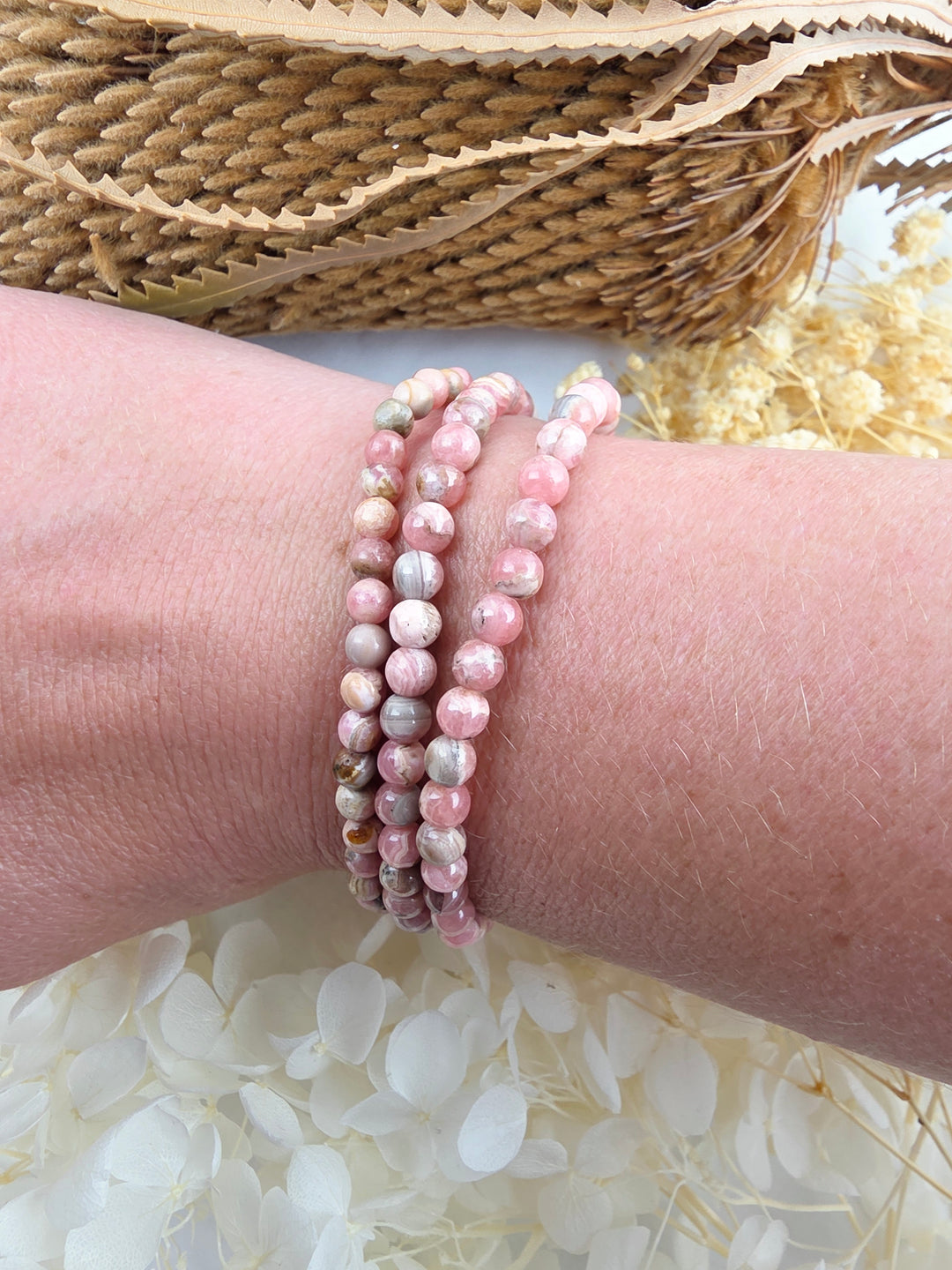 Rhodochrosite Bracelet - 4mm