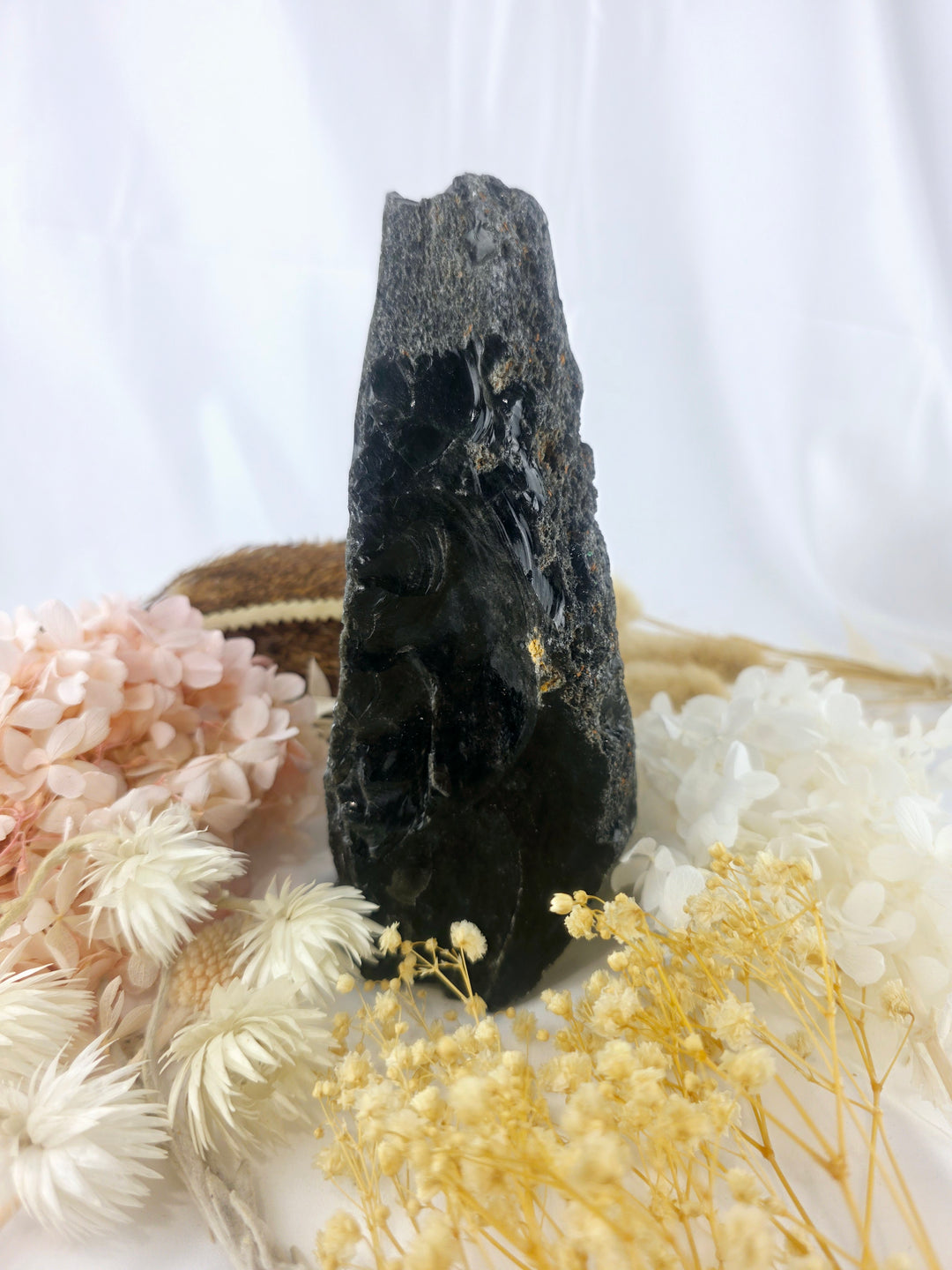Silver Sheen Obsidian Raw With Cut Base