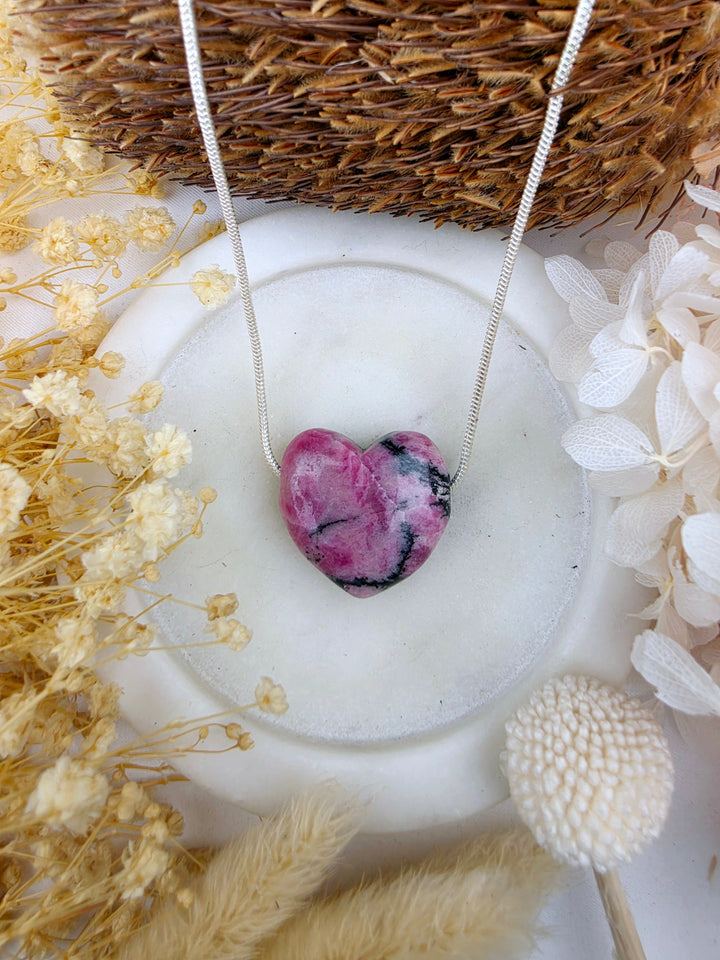 Rhodonite Heart Pendant - Free To Heal