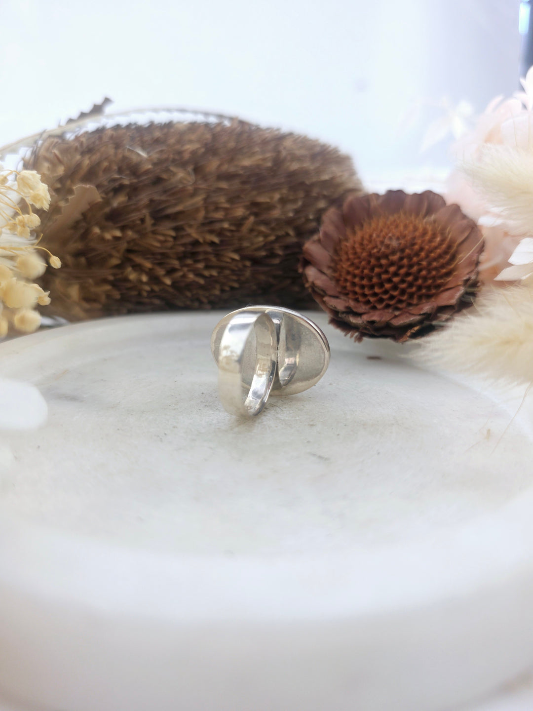 Malachite Silver Ring - Size 8