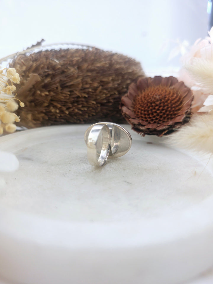 Malachite Silver Ring - Size 8