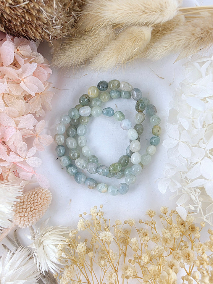 Aquamarine Bracelets -  Tumbled 6/8mm #2