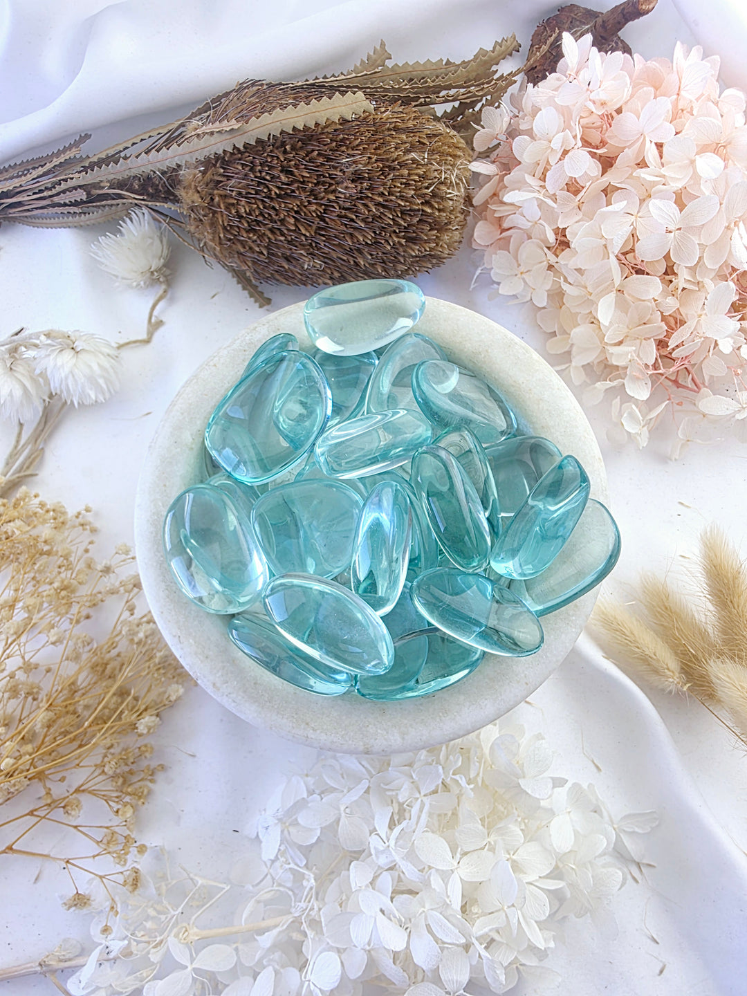 Aqua Blue Obsidian Large Tumbled Stone